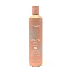 ECHOSLINE Keratin Veg Shampoo Шампунь для поврежденных волос восстанавливающий с Кератином 300мл (Оригинал)