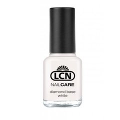 Спеціальний лак з алмазною крихтою для зміцнення нігтів білий LCN Diamond Base 8 мл (Оригінал)