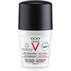 Шариковый мужской дезодорант против белых и желтых пятен на одежде - Vichy Deo Anti-Transpirant 48H (Оргинал)