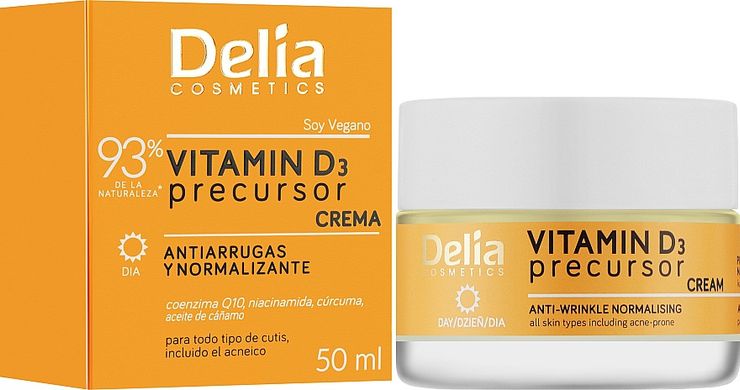 Денний крем для обличчя проти зморшок з вітаміном D3 Delia Vitamin D3 Precursor 50мл, 50